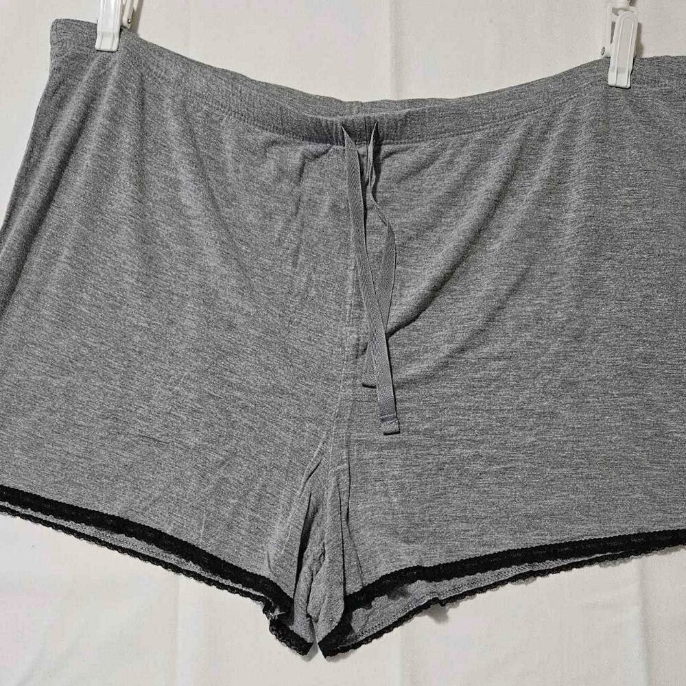 Secret Treasures - Women’s Gray Lounge Shorts with Lace Trim